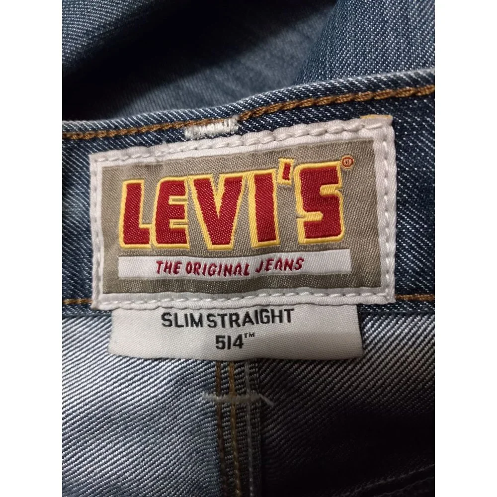 Levi's The Original Slim Straight 514 34x30 Medium Wash Denim Casual Biker Jeans